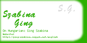 szabina ging business card
